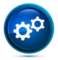 Settings process icon elegant blue round button illustration Royalty Free Stock Photo