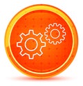 Settings process icon natural orange round button Royalty Free Stock Photo