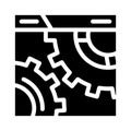 Settings and seo optimization working mechanism glyph icon vector illustration Royalty Free Stock Photo