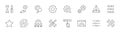 Settings Setup Line Icons. Gear Setting Control Options Service. Editable Stroke