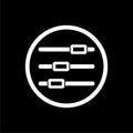 Settings slider line icon isolated on dark background