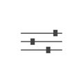 Settings sliders icon Flat simple outline set