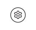 Settings symbol icon wheel technology outline