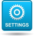 Settings web button blue Royalty Free Stock Photo