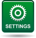 Settings web button green Royalty Free Stock Photo