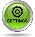 Settings web button green Royalty Free Stock Photo