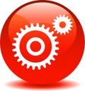 Settings web button red Royalty Free Stock Photo