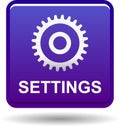 Settings web button violet Royalty Free Stock Photo