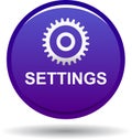 Settings web button violet Royalty Free Stock Photo