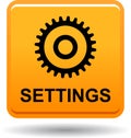 Settings web button orange Royalty Free Stock Photo