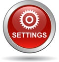 Settings web button red Royalty Free Stock Photo