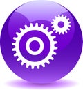 Settings web button violet Royalty Free Stock Photo