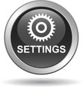 Settings web button on white Royalty Free Stock Photo