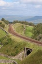 Settle to Carlisle railway in countryside Cumbria