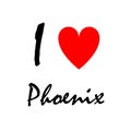 I love Phoenix, logo Royalty Free Stock Photo