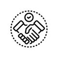 Black line icon for Settlement, agreement and deal