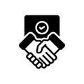 Black solid icon for Settlement, partnership and commitment Royalty Free Stock Photo
