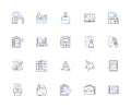 Settlement line icons collection. Agreement, Compromise, Resolution, Reconciliation, Arrangement, Conclusion, Treaty