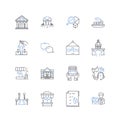 Settlement line icons collection. Compromise, Agreement, Resolution, Payoff, Conclusion, Compensation, Treaty vector and