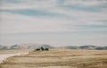 Settlement mountains countryside valley foot mountains landscape