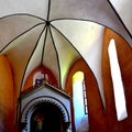 Vaults inside fortified medieval saxon church in the village Cincsor, Kleinschenk, Transylvania, Romania