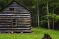 Settlers Cabin Cades Cove Valley in The Tennessee Smoky Mountains