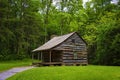 Settlers Cabin Cades Cove Valley in The Tennessee Smoky Mountains