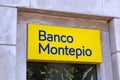anco Montepio logo sign. Montepio formerly Montepio Geral, is a Portuguese mutual savings organization