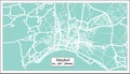 Setubal Portugal City Map in Retro Style.