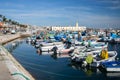 SETUBAL, PORTUGAL - February 22, 2020 : Setubal fishing port and its fishing boats Royalty Free Stock Photo