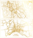 Setubal and Vila Nova de Gaia Portugal City Map Set