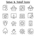 Setup , configuration, maintenance & Installation icon set