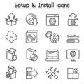 Setup, configuration, maintenance & Installation icon set