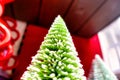 a setup for decoration purposes like xmas with small green christmas tree Royalty Free Stock Photo