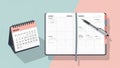 This setup is ideal for organizing schedules and planning activities Royalty Free Stock Photo