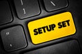 Setup Set text button on keyboard, concept background Royalty Free Stock Photo
