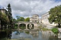 Seugne river at Jonzac in Charente-Maritime Royalty Free Stock Photo