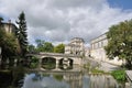 Seugne river at Jonzac in Charente-Maritime Royalty Free Stock Photo