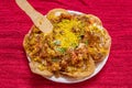 Sev Batata Puri OR Papdi chat is a popular Calcutta street food, a type of chaat, crispy, tangy, moderately healthy Selective