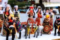 Sevan, Armenia - 25 September, 2016: Armenian ancient doll souvenir made from cloth fabric in national costumes sold in the market