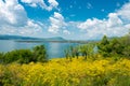 Sevan lake view from Sevanavank Monastery. a famous landscape in Sevan, Gegharkunik, Armenia Royalty Free Stock Photo