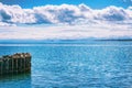 Sevan lake and white clouds blue sky on a sunny day, Armenia Royalty Free Stock Photo