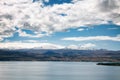 Sevan lake and white clouds blue sky on a sunny day, Armenia Royalty Free Stock Photo