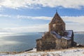Sevanavank of Lake Sevan. Winter Royalty Free Stock Photo