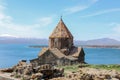 Sevanavank monastery - Holy apostles and the blessed virgin, lake Sevan in the background, Armenia Royalty Free Stock Photo