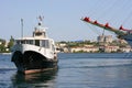 Naval base of the Black Sea Fleet. Ships of the Black Sea Fleet in the port of Sevastopo Royalty Free Stock Photo