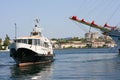 Naval base of the Black Sea Fleet. Ships of the Black Sea Fleet in the port of Sevastopo Royalty Free Stock Photo