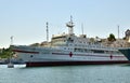 Sevastopol, Crimea - July 3, 2019. Hospital ship Jenisej of the Black Sea Fleet Royalty Free Stock Photo