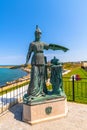 Sevastopol, Crimea - July 3, 2019. Sculpture of old warrior in Konstantinovskaya Battery - Museum and Exhibition Complex Royalty Free Stock Photo