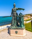 Sevastopol, Crimea - July 3, 2019. Sculpture of old warrior in Konstantinovskaya Battery - Museum and Exhibition Complex Royalty Free Stock Photo